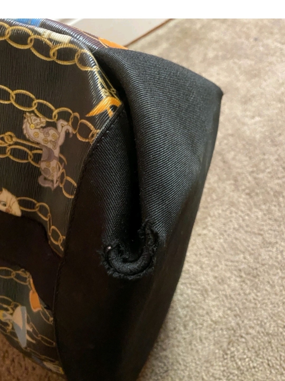 Dooney & Bourke Black Tote with Colorful Charm Chain Print - Picture 4 of 7